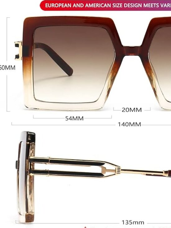 Oversized Brown Sunglasses main image 6